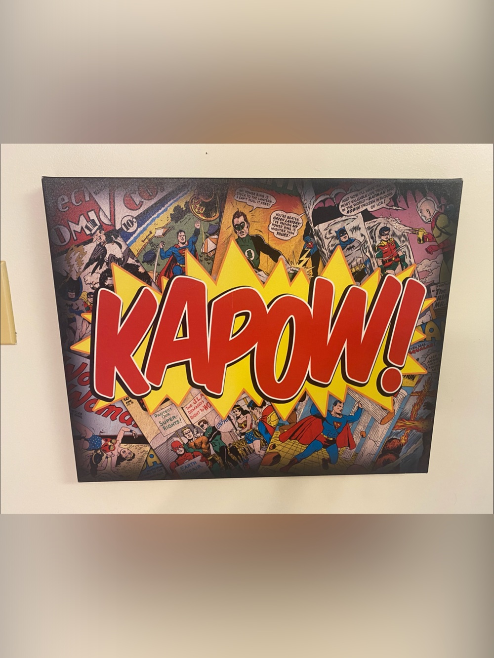 DC Comics "KAPOW!" Collage Canvas Wall Art Pop Art Vintage